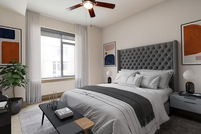Large Bedroom with Ceiling Fan - The Ashton at Judiciary Square