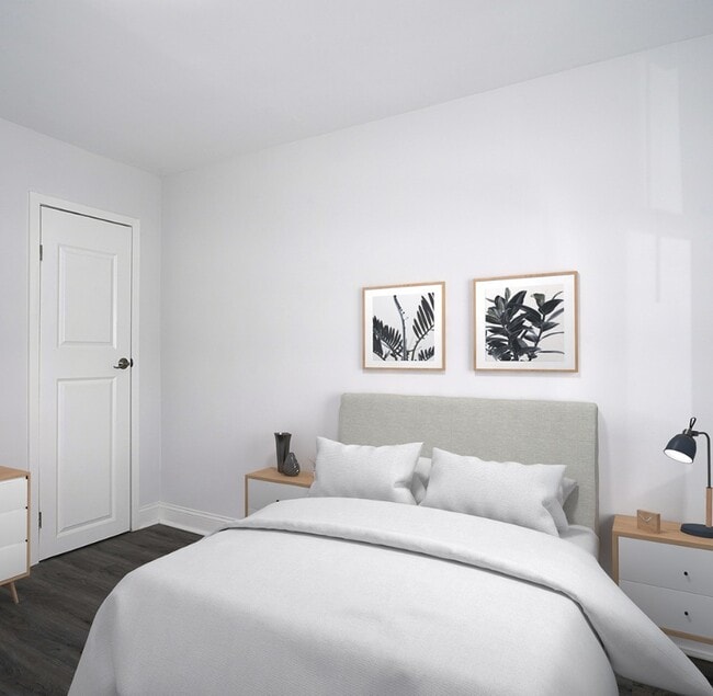 Furnished bedroom at Drumcastle Apartments in Baltimore, MD