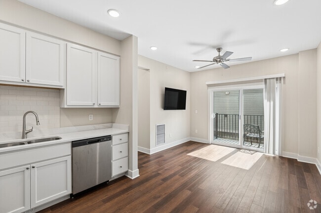 2BR, 1BA - 745SF - Living Room - Lofts at Cherry Hill - East Village