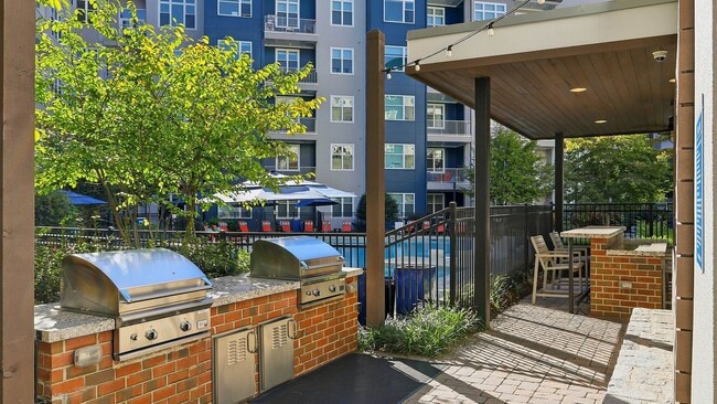 Outdoor kitchen with grills