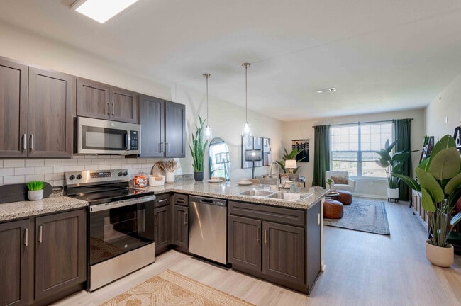 Park-on-Morton-Apartments-Near-Indiana-University-Bloomington-Platinum-Kitchen-and-Living-Room