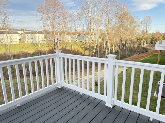 Composite deck off great room. Perfect for viewing sunrise.