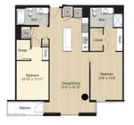 2 habitaciones, 2 baños
