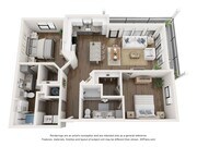 The Botanist is a 1,195 SF two-bedroom two-bathroom apartment with balcony / patio that blends comfort, refinement, and a sense of arrival.