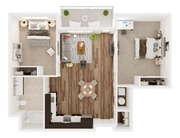 2 Bedroom 1 Bathroom A