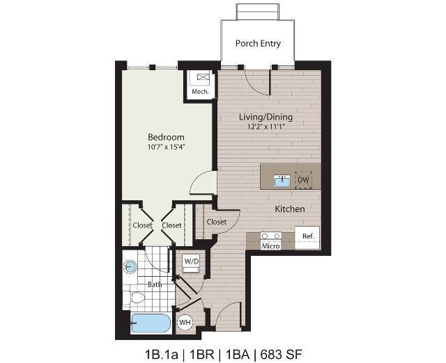 1B.1a 1BD/1BA 683 SF - ICON Residences at The Rotunda