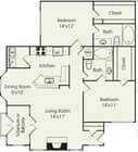 2BR/2BA