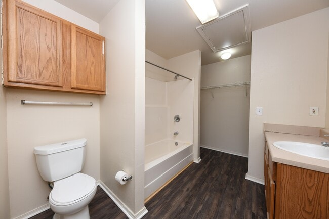 Bright bathroom with bathtub