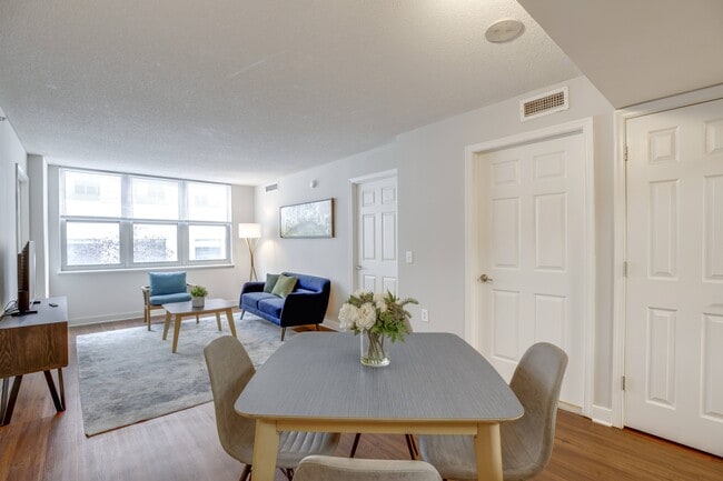 Dining and living area at West End Residences, Washington, 20037