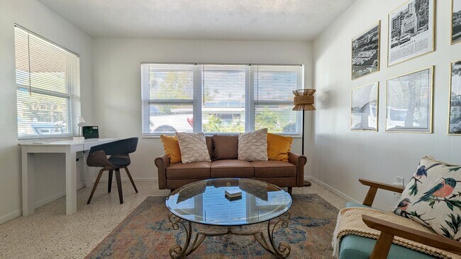 Living Room with workspace