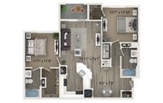 Two bedroom two bath floor plan