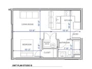 Explore this sleek studio layout designed for modern living in the heart of Provo.