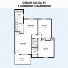 Cedar 2BR/2BA