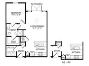 A2 ALT 1 bed 1 bath 775 Square feet