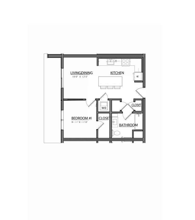 Floor Plan - Block A1BZ | 1 Bed | 1 Bath