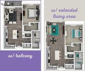 A1 Serenity 1/1 with balcony and with extended living area