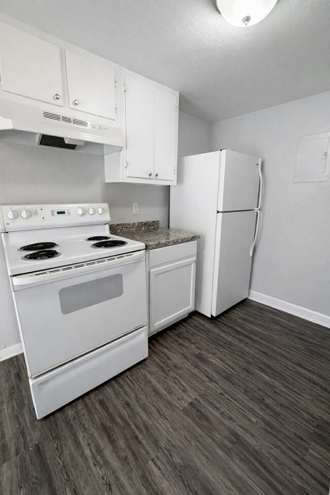 1 Bed 1 Bath Kitchen - Valhalla Apartments