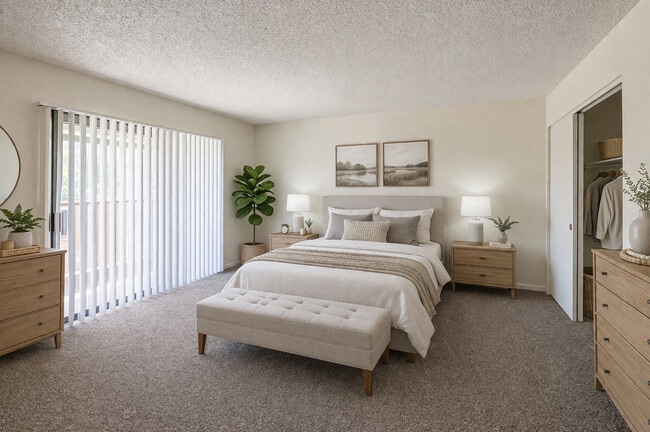 1x1.5 staged bedroom - Tamarus Park Apartments