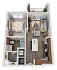 Mozart - A1 floor plan Hardy Yards Apartment Homes