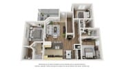 A 3D floor plan rendering of The Bellagio.