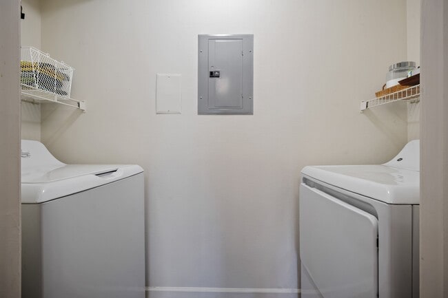Enjoy the ease of in-home laundry with space for washer and dryer in each apartment - Stonebriar Apartment Homes