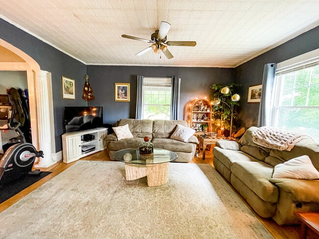 Living Room - historic tin ceilings