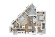Explore this stylish layout designed for modern living with a scenic balcony.