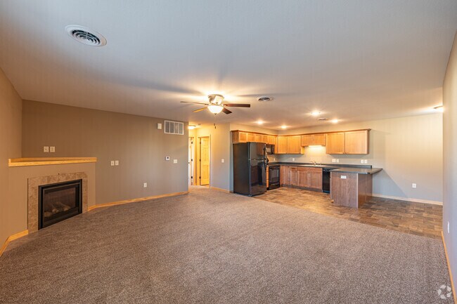 2BR, 2BA - 1,400SF - Living Room/Kitchen
