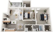 Two Bedrooms/One Bathroom, 845 sqft