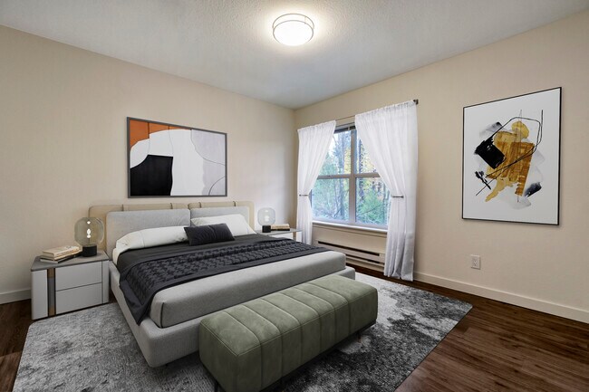 Renovated Package I bedroom with hard surface flooring - Avalon at Bear Creek