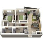 2 habitaciones/2 baños