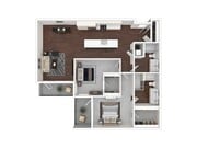 2BR, BA- 1392 SQFT