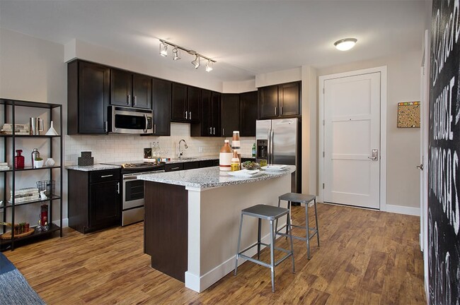 Distinctive hardwood flooring - The Battery on Blake Street Apartments