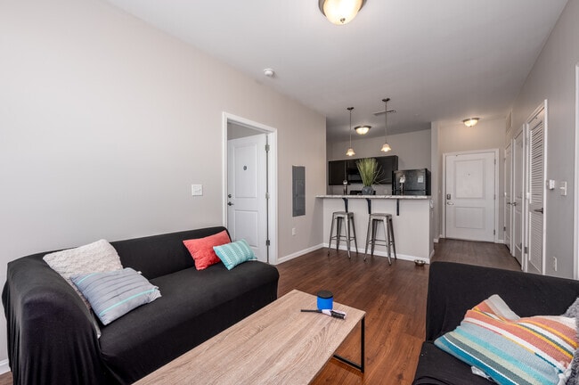 2BR, 2BA - 771SF - Living Room/Kitchen - The Annex of Terre Haute