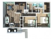 Two Bedroom Two Bath Garden 1028 Sq Ft