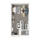 Studio D - 385 sq ft, with large living area