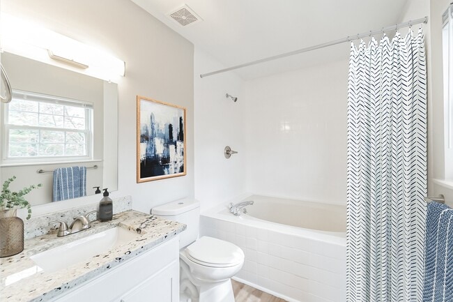 Step into the refined elegance of Eagle Rock Apartments at Bel Air. This pristine bathroom combines modern finishes with natural light for a serene atmosphere. Don’t miss out on calling this sophisticated space home—schedule your visit today!