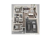 3 bed 2 bath 1238 sqft