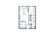 One Bedroom One Bath Den (880 SF)