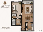 1BR 1BA 727SQFT