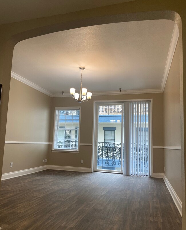 Living room with courtyard balcony