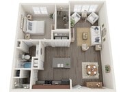 The Clemens Deluxe - One Bedroom 859 sqft with Extended Living Area
