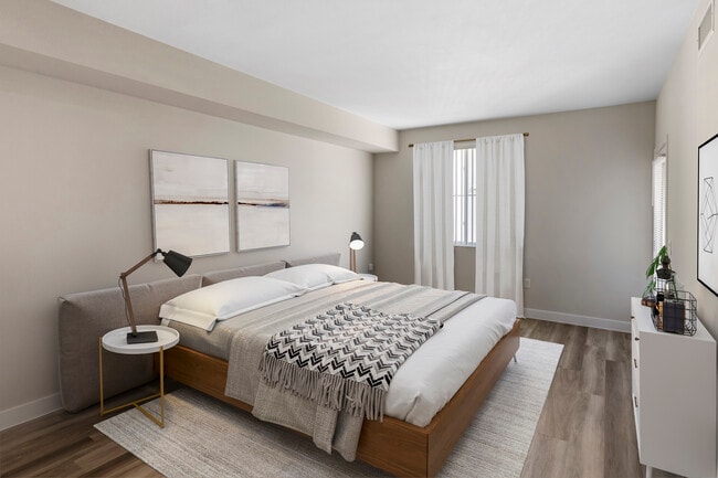 Renovated Package I bedroom with hard surface flooring