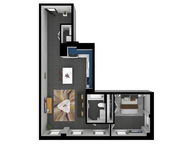 1 Bedroom - Units 1202. 1302. 1402, 1502