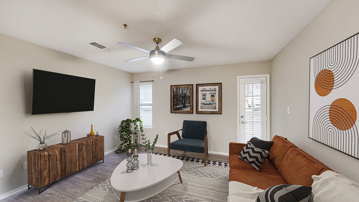 Cozy Living Room - The 1800 at Barrett Lakes Apartments