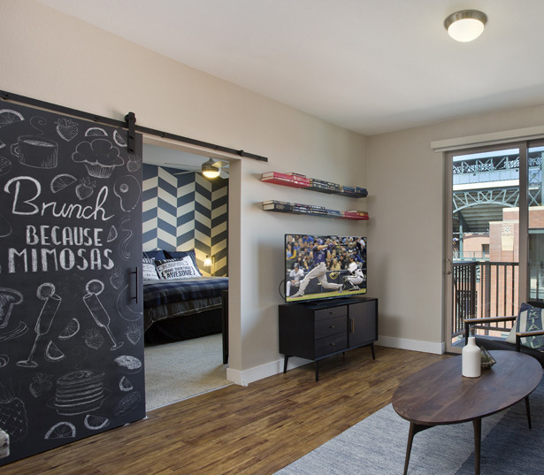 Apartments with sliding barn doors - The Battery on Blake Street Apartments