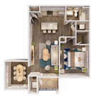Maplewood 1 Bedroom 1 Bath With Den