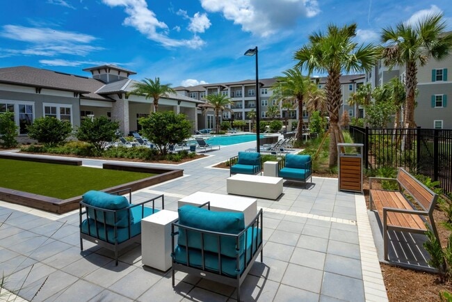 Courtyard and Bocce Ball Court - Overture Hamlin 55+ Active Adult Apartment...