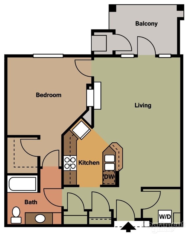 One Bed - D Floor Plan