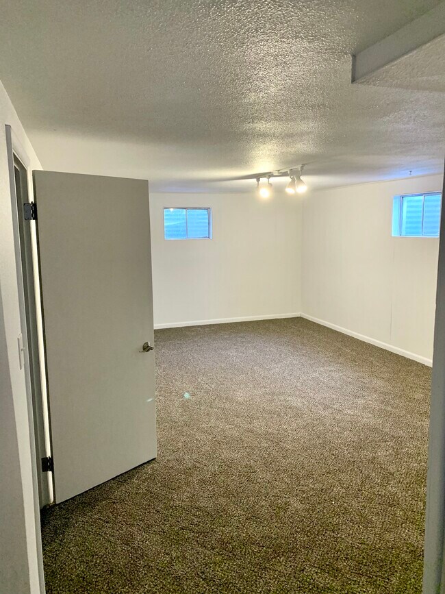 Basement with utility room and bed room
